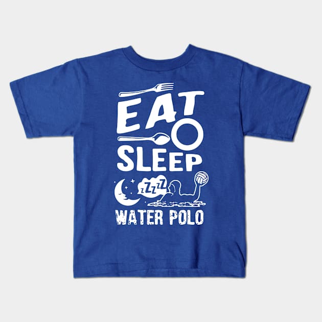 eat sleep water polo Kids T-Shirt by equatorial porkchop